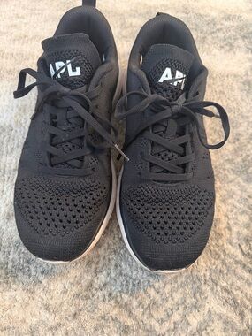 APL Black Knit Lace-Up Sneakers with White Logo